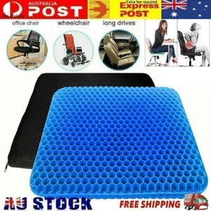 2X Gel Seat Cushion Pad Double Thick Orthopedic Chairs Pad Wheelchair Car Office - Picture 1 of 19