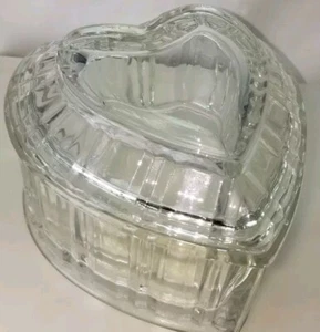 Portagioie portagioie portagioie vintage anni 60 cuore vetro 6,5" x 5,5" senza difetti - Foto 1 di 7