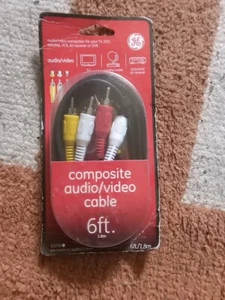 GE 33216 Composite Audio Video Cable Red White Yellow ends 6ft box damaged - Picture 1 of 2