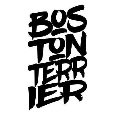 Auto Aufkleber Font BOSTON TERRIER Schrift Hunde Hund SIVIWONDER Style - Bild 1 von 2