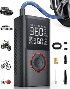 Tire Inflator Portable Air Compressor, 150 PSI Cordless Mini Bike Tire Pump, Air - Picture 1 of 7