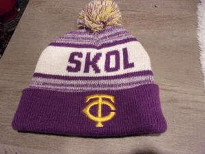 Minnesota MN Twins Vikings TC Skol Purple Pom Pom Cap Hat Brand New - Picture 1 of 1