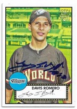 DAVIS ROMERO Autographed Signed 2006 Topps '52 Baseball card #123 Tampa Bay Rays