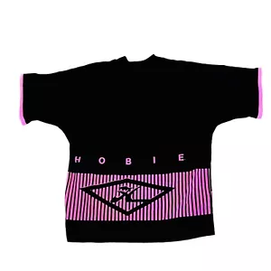 Tshirt vintage hobie retrò punto singolo nero rosa fluo taglia media - Foto 1 di 9