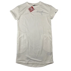NWT Puma POWER Sweat Dress Athletic White Short Sleeve Logo Pockets Size S $50 - Picture 1 of 13