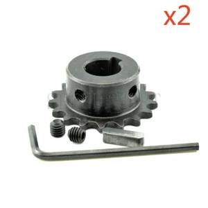Diámetro de piñón 04C 17T 15 mm con cadena de rodillos de motor piloto de metal llave de 5 mm 2 piezas - Imagen 1 de 4