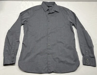 Camisa JOHN VARVATOS EE. UU. Gris Rayas Manga Larga Abotonada Para Hombre Mediana Foto 1 de 4