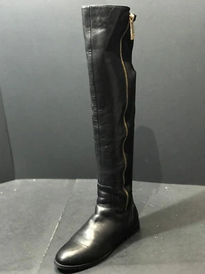 Botas de mujer ALDO Dyna de cuero negro tela elástica hasta la rodilla talla US 6 M Foto 1 de 4