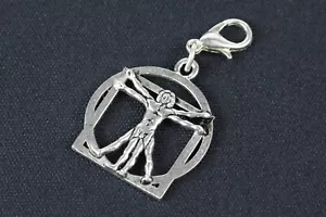 Leonardo Da Vinci Proportionen Médecine Humaine de Vitruve pendentif Miniblings - Picture 1 of 4