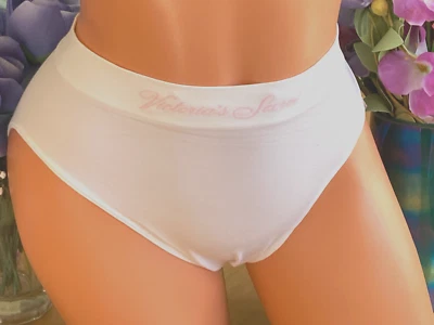723 VICTORIA'S SECRET 8/XL  White Signature Waist Hi Leg Brief Panty NWT #49 - Image 1 of 4