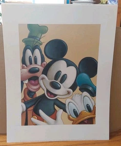 Friends Forever Lithograph Print 11x14 Disney Mickey Mouse Donald Duck Goofy - Picture 1 of 3