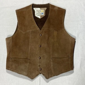 Pioneer Wear Para Hombres De Colección Gamuza Pesada A Presión Talla 40 Western Tostado Piel Sintética Lnd - Imagen 1 de 13