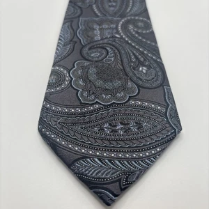 Ermenegildo Zegna Seidenkrawatte 59 x 3,5 Zoll grau Paisley Made in Italy Luxus - Bild 1 von 15