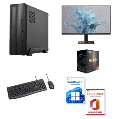 PC DESKTOP AMD RYZEN 5 5600G 16GB 512GB W11 MONITOR 24'' PHILIPS - TAST. E MOUSE - Immagine 1 di 3