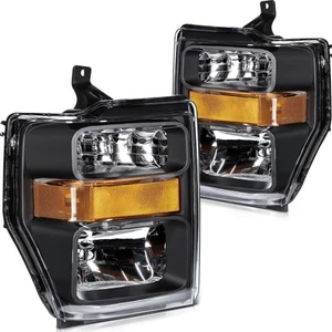 For 2008-2010 Ford F-250 F-350 F-450 F-550 Super Duty Pair Headlights Assembly - Picture 1 of 9