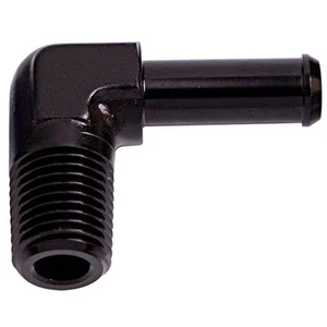Aeroflow Male NPT to Barb 90° Adapter 1/8" to 3/16", AF842-03-04BLK - Picture 1 of 1