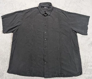 Nat Nast Hemd Herren 2X Schwarz Seide Luxus Originals Bowling Button Down  - Bild 1 von 6