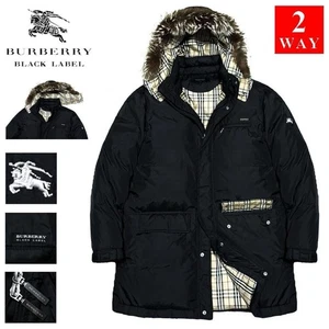 Men size M BURBERRY Black Label Horse Embroidery Nova Check Real Fur 2WAY - Picture 1 of 10