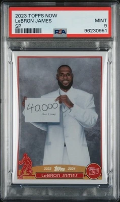 2023 Topps Now Lebron James 40,000 Points Time Machine Refractor SSP PSA 9 MINT - Image 1 of 3