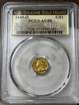 1849-O G$1 PCGS AU-50 Type 1 Gold Dollar - Image 1 of 3