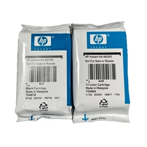 OEM Original HP 64 Black & Tri Color Tintenpatrone 64/303 Tinte versiegelt T0A86A - Bild 1 von 6