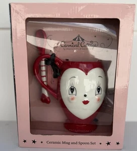 JOHANNA PARKER Valentines Queen Of Hearts MUG And SPOON SET NEW Carnival Cottage - Picture 1 of 7