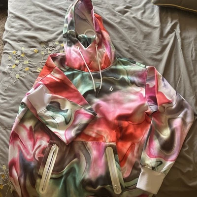 VOLCOM Mujer Snowboard Nieve - SUDADERA CON CAPUCHA SPRING SHRED - ESTAMPADO NEBULOSA - Talla Med $90 Foto 1 de 4