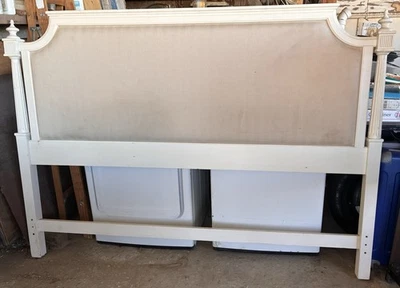 Lacquer Craft Mft King Size Headboard With Padding Off White - Image 1 of 2