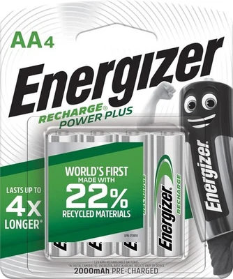 Energizer Rechargeable Batter AA, 2000 mAh Recharge Power,  Pack of 4 - Image 1 of 4