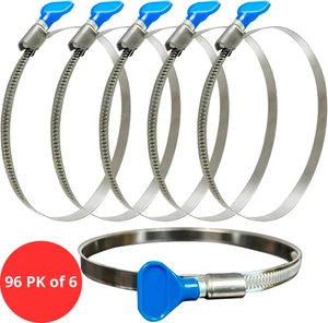 Saffire 4-inch Screw Key 91-114mm Adjustable Hose Clamps (96 PAK of 6) - Picture 1 of 4