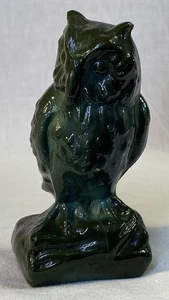 Boyd Art Glass Owl In English Yew # 46 Made 1-20-1983 - Picture 1 of 5