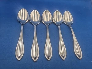 Lote de 5 cucharaditas de acero inoxidable Oneida Arbor-American Harmony 6 1/8" - Imagen 1 de 5