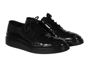 Prada Men Black Leather Oxford Chunky Derby US 10.5 UK 9.5 Lace Up Shoes - Picture 1 of 16