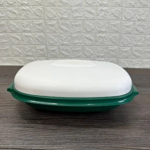 Vintage Tupperware 6-Cup 1.4 L Oval Forest Green Vegetable/Rice Steamer Strainer - Picture 1 of 6