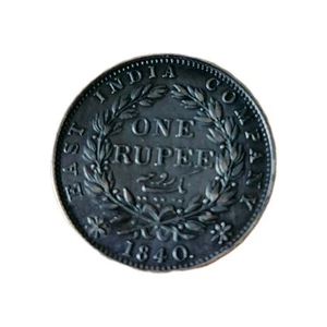 1 Rupia Argento 1840 One Rupee Regina Vittoria Ottima - Foto 1 di 5