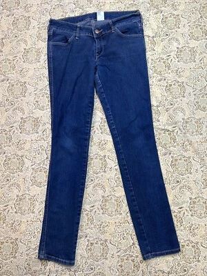 Pantalones de mezclilla H&M para mujer talla 30/32 cintura baja ajustados de diseñador azules damas informales Foto 1 de 4