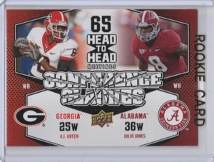 A.J. TARJETA DE NOVATO DOBLE GREEN & JULIO JONES Fútbol Universitario RC GEORGIA ALABAMA! - Imagen 1 de 2