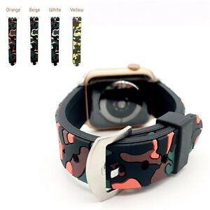 For Apple Watch Camo Design Silicone Sports Wrist Band Replacement For iWatch