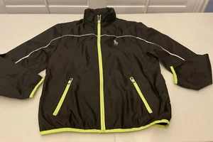 New W/Out Tags POLO RALPH LAUREN Black Hide-A-Hood Full Zip Windbreaker Youth(L) - Picture 1 of 22