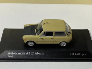 Autobianchi A112 Abarth 1974 Camel Beige MINICHAMPS 400121171 1/43 Hood Black - Picture 1 of 1