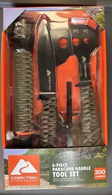 Ozark Trail 6 pc Paracord Handle Outdoor Camping Knife Hatchet Flashlight - Image 1 of 2