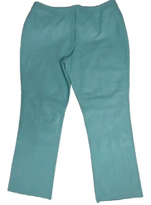 JDS Collection Seafoam Green Genuine Lamb Leather Pants Womens Size 20W NWT - Picture 1 of 12