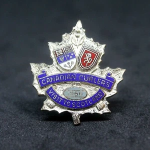 1960 Curling Canadian Curlers Visit to Scotland Pin Anstecker - Bild 1 von 2