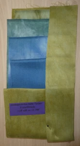 Seidenpäckchen Seidenstoff Handgefärbt Farbverlauf grün bis blau 5 x 25 x 50 cm - Bild 1 von 2