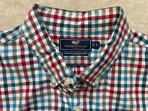 Camicia Vineyard Vines a quadri uomo grande slim fit Murray con bottoni manica lunga - Foto 1 di 6