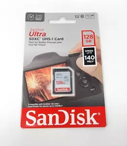 SanDisk 128GB Ultra SDXC UHS-I Memory Card Up to 140MB/s C10 U1 Full HD SD Card - Picture 1 of 2