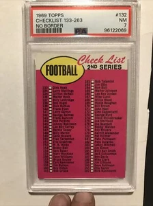1969 Topps Football Checklist 133-263 PSA 7 Card#132 - Picture 1 of 2