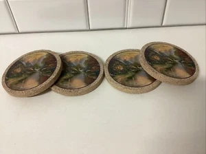 CURRIER ANS IVES THIRSTYSTONE COASTERS SET / 4 - Picture 1 of 5