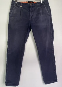 Scotch & Soda Blake Chino Men W33 L29 (actual) Dark Blue Mid Rise Straight Faded - Picture 1 of 20