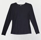Beyond Yoga Featherweight Classic Crew Pullover Womens L Charcoal Long Sleeve